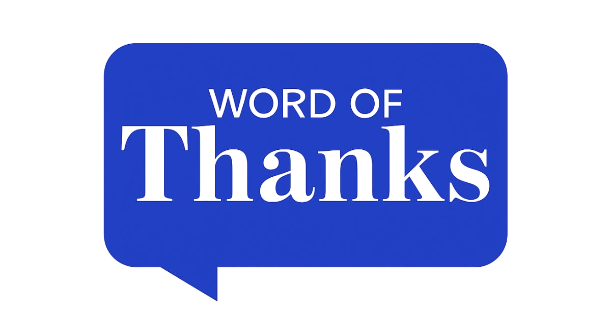 Word of Thanks